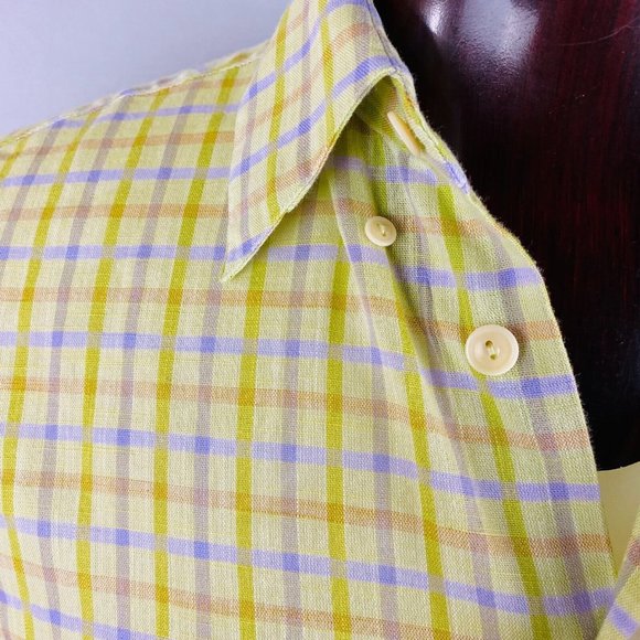 Bugatchi Mens Medium M Short Sleeve Button Down Collar Pocket Casual Shirt - Picture 3 of 8